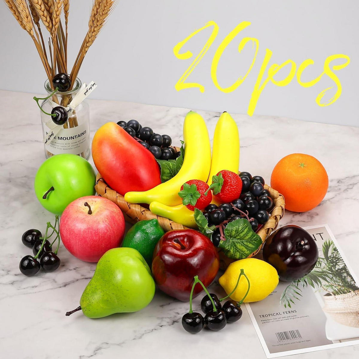 KÜNSTLICHE Früchte 20-teiliges Set - Multicolor, Kunststoff (8.5cm)