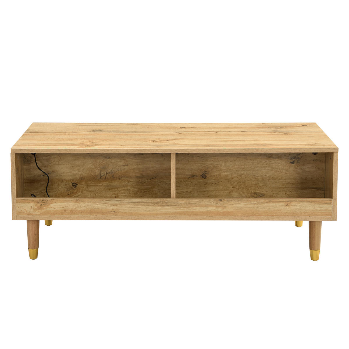 COUCHTISCH LED 2 Schubladen Holzoptik - Naturfarben, Holz (50/110/40cm) - Fortuna Lai
