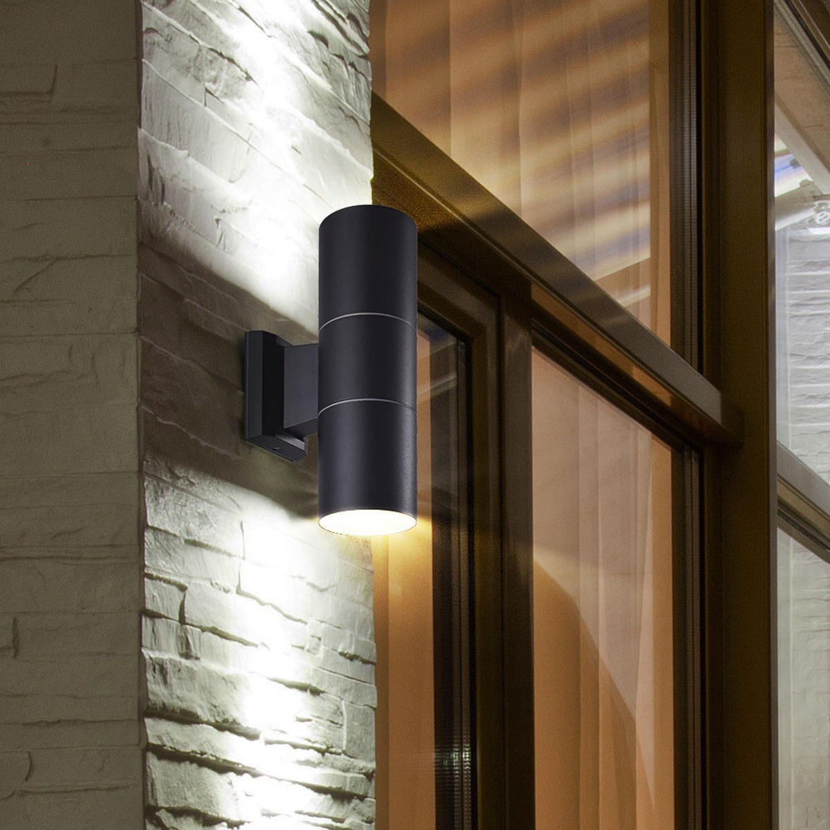 LED AUSSEN-WANDLEUCHTE Silber Aluminium Glas - Silberfarben, Glas (6.5/16.5/11.5cm)