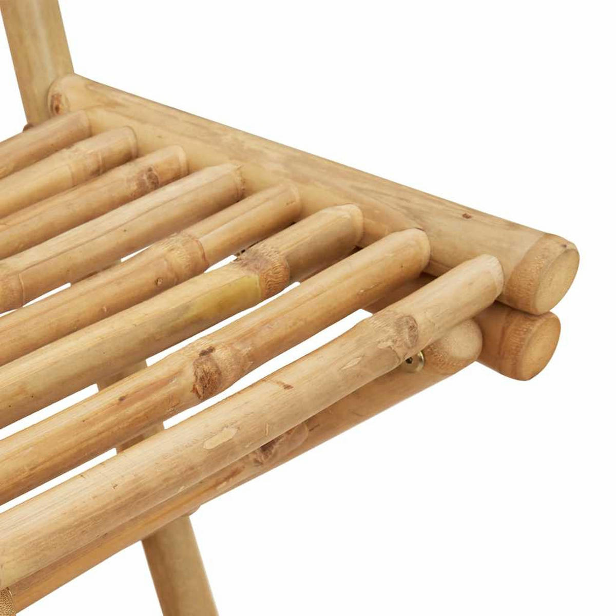 OUTDOOR-BARHOCKER Mit Fussstützen 2 Stk. KlaPPbar Bambus - Braun, Naturmaterialen (57.5/97/40cm) - vidaXL