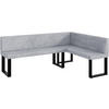 ECKBANK TONI_U - Hellgrau, Textil (142/196cm) - Meblini