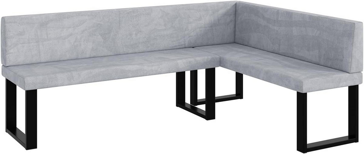ECKBANK TONI_U - Hellgrau, Textil (142/196cm) - Meblini