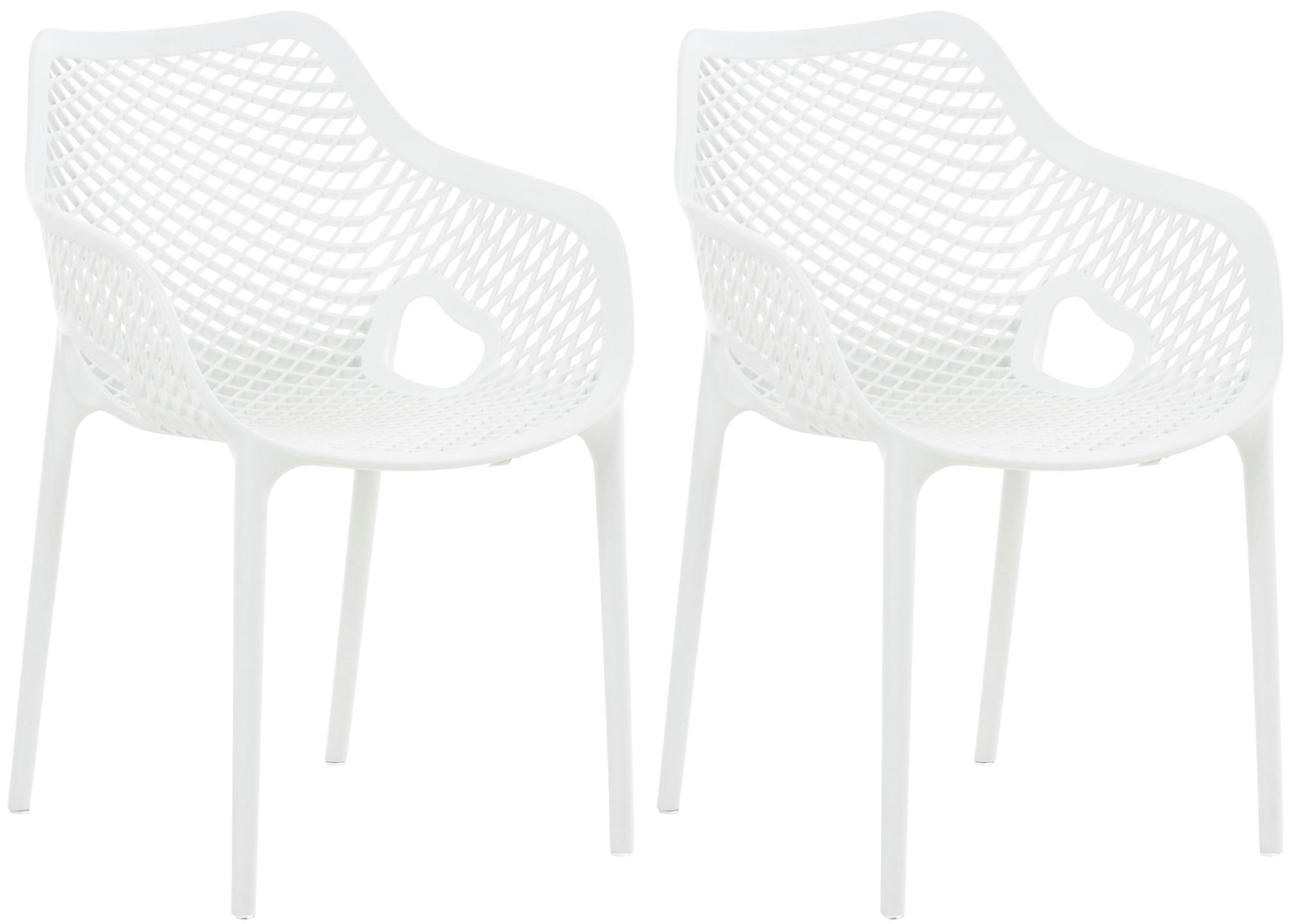 STAPELSTUHL 2er Set Kunststoff weiß - Weiß, Kunststoff (57/81/60cm) - CLP