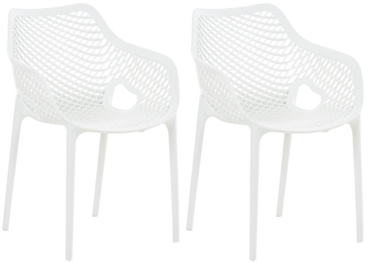 STAPELSTUHL 2er Set Kunststoff weiß - Weiß, Kunststoff (57/81/60cm) - CLP