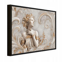 BILDER mit Rahmen Frau Marmor Beige 100x70 cm - Multicolor, Holzwerkstoff (100/70cm) - Wallarena