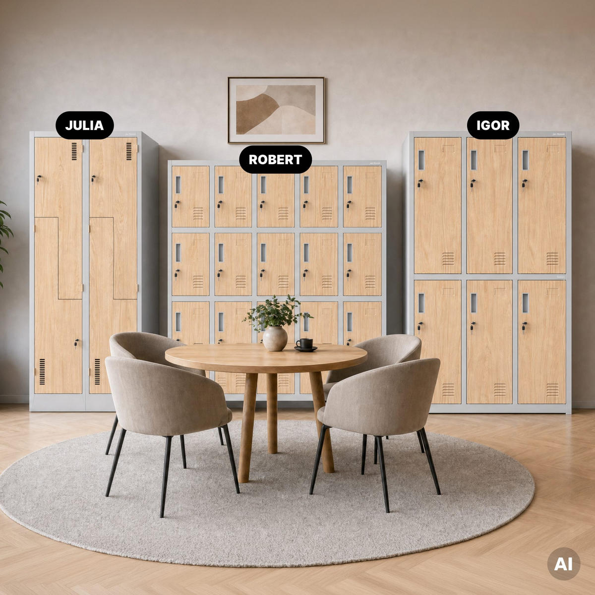 ARBEITSSCHUTZ-SPINDSCHRANK ROBERT 172x136x45 cm - Grau/Sonoma Eiche, Metall (136/172/45cm) - Jan Nowak