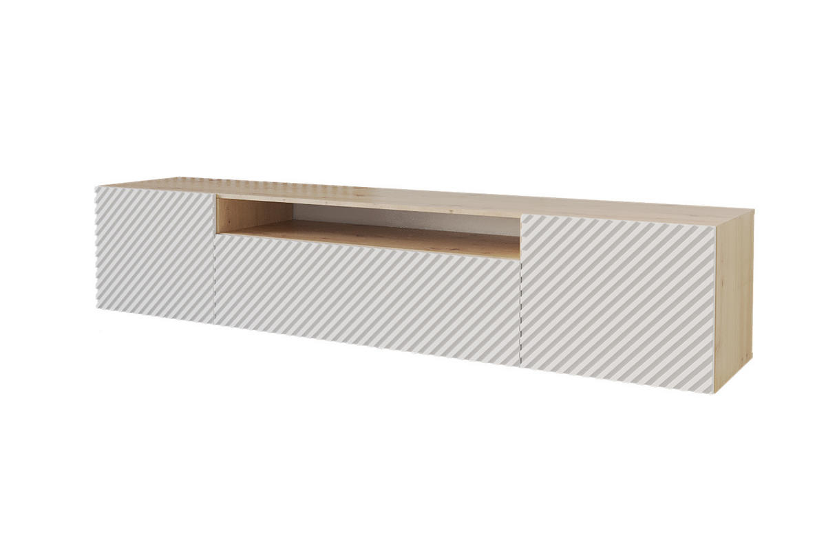 LOWBOARD ZENO-W 200x40x41 cm - Artisan / Weiß - Weiß, Holzwerkstoff (200/40/41cm) - ALTDECOR