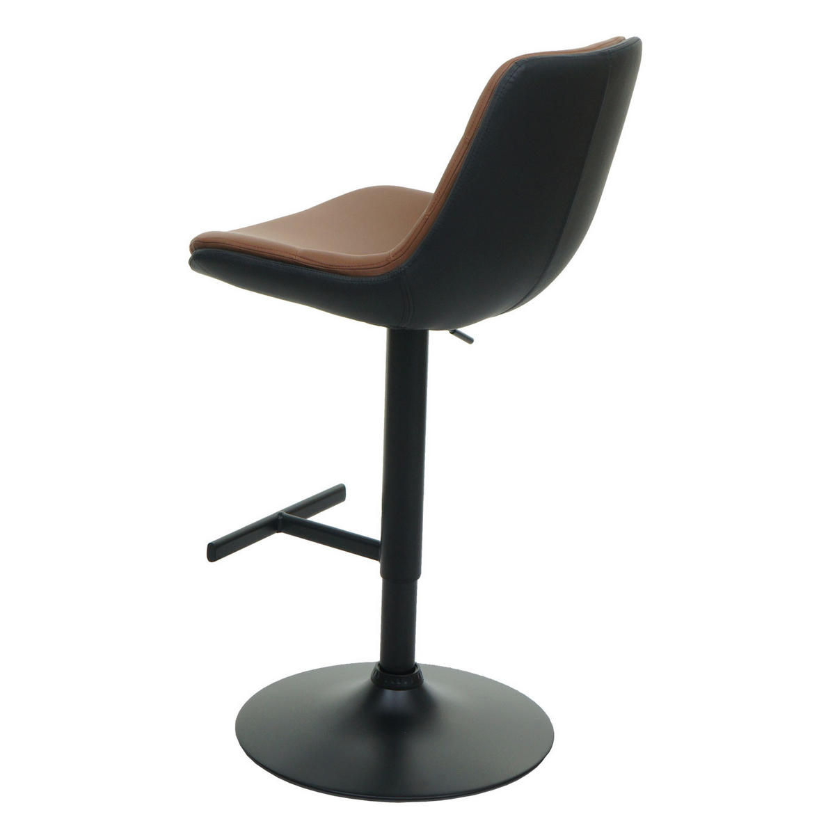 BARHOCKER 2er-Set Sitzhöhe 65-86cm höhenverstellbar mit Lehne Kunstleder Braun - Braun, Kunststoff (53/116/47cm) - PROREGAL