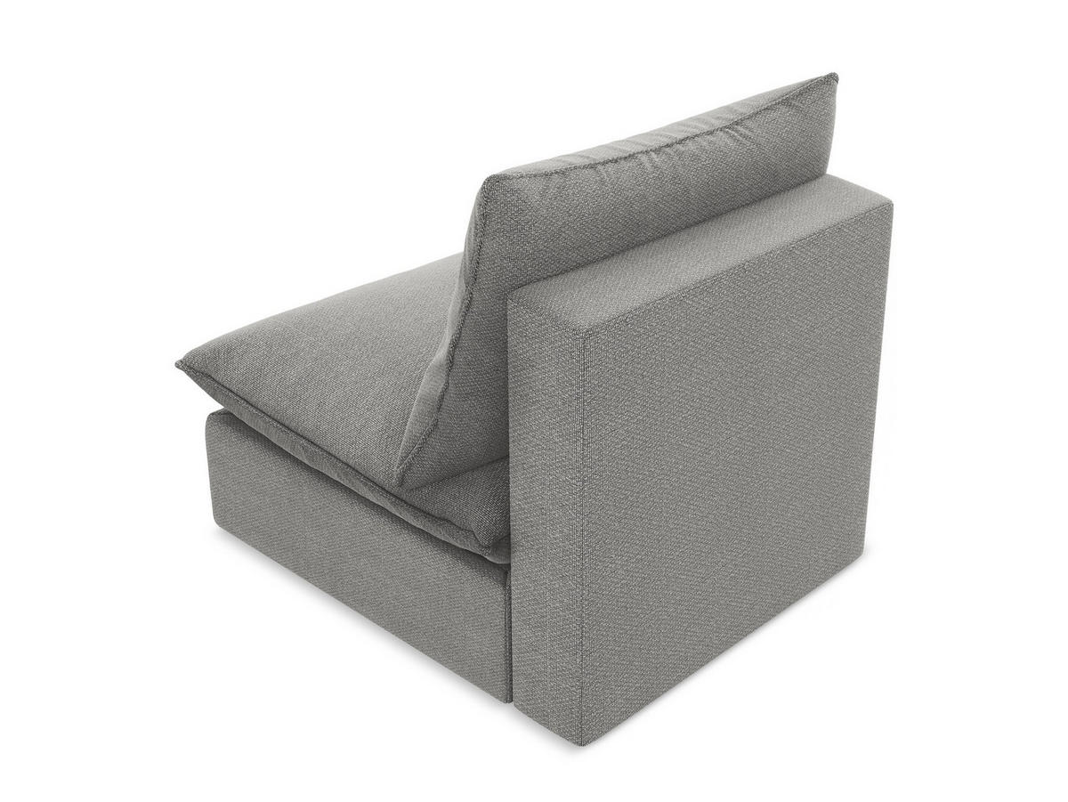 SOFAELEMENT Bouclé Stoff Grau - Hellgrau/Schwarz, Holzwerkstoff/Kunststoff (75/77/90cm) - Makamii