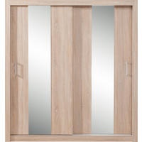 SCHWEBETÜRENSCHRANK MIRA 200/215/60cm 2-türig mit Spiegel Sonoma Eiche - Eichefarben/Sonoma Eiche, Holzwerkstoff (200/215/60cm) - MASSENO