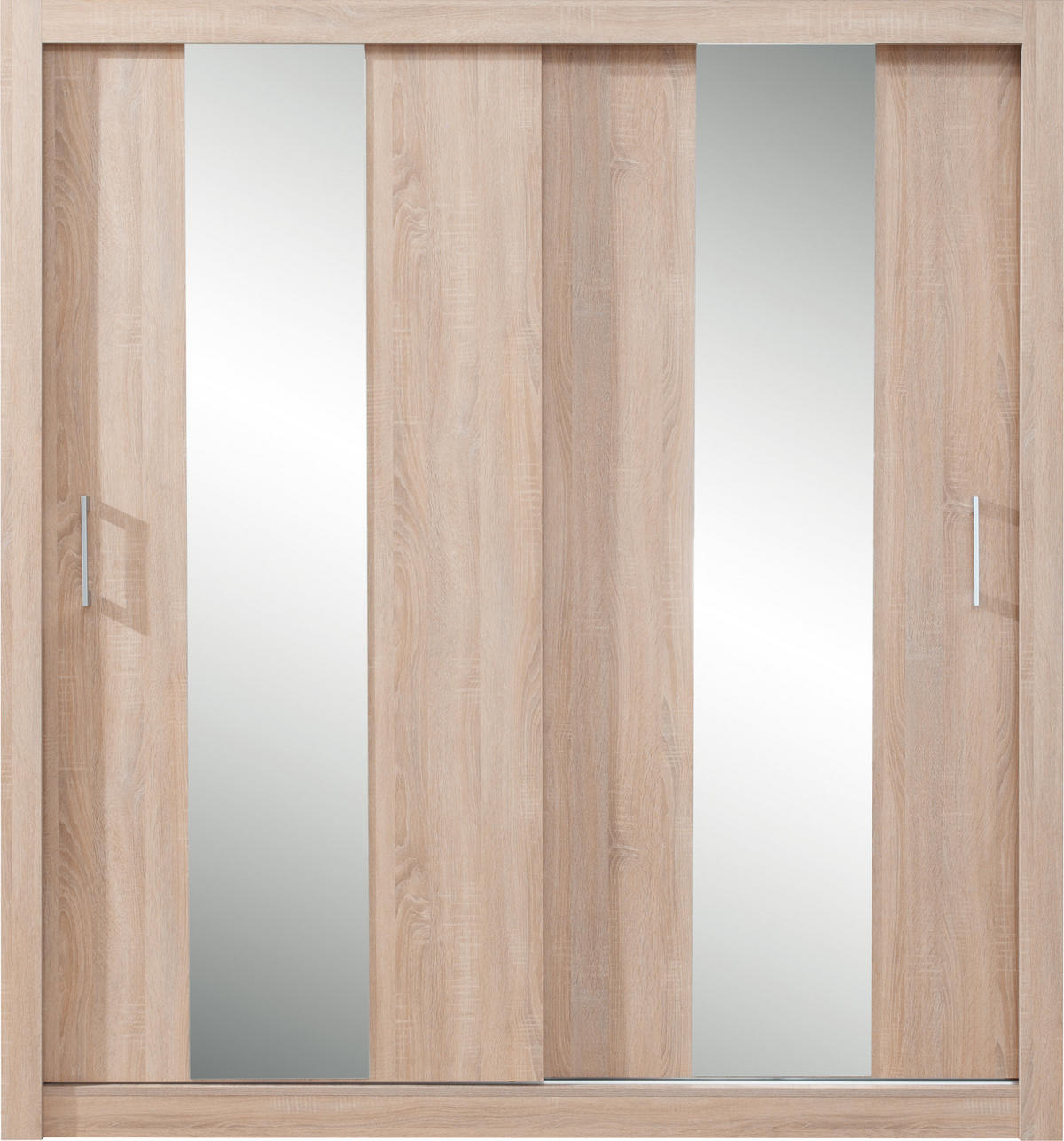 SCHWEBETÜRENSCHRANK MIRA 200/215/60cm 2-türig mit Spiegel Sonoma Eiche - Eichefarben/Sonoma Eiche, Holzwerkstoff (200/215/60cm) - MASSENO