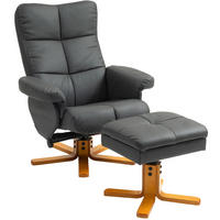 FOTELJA za opuštanje 80/86/99 cm s osloncem za noge, spremištem i funkcijom nagiba, Tamnosiva - tamno siva, drvo (86/99/80cm) - Redom