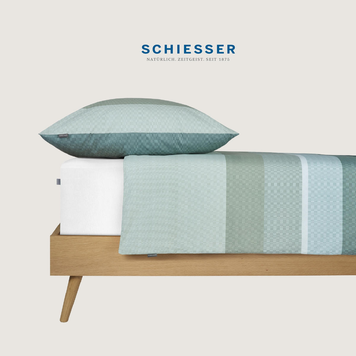 BETTWÄSCHESET Endy Stripes - Renforcé - 2-teilig - 155 x 220 cm - Grün - Grün, Textil (155/220cm) - SCHIESSER