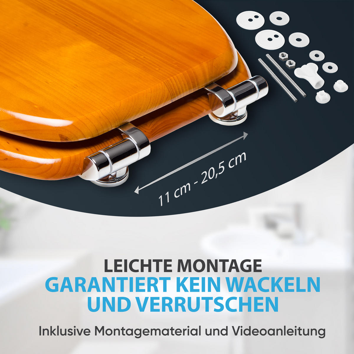 WC-SITZ mit Absenkautomatik Holz - Braun, Holzwerkstoff (38/6/47cm) - Sanilo