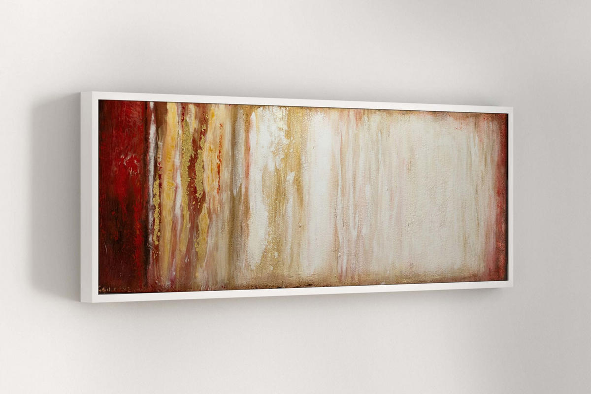 ACRYLBILD HANDGEMALT 150/50 cm - Rot/Braun, Holz/Textil (150/50cm) - KUNSTLOFT