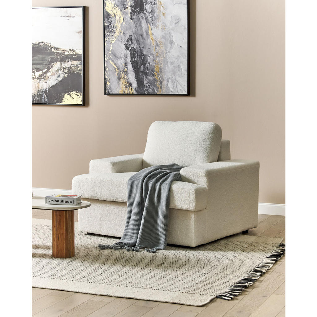 Thumbnail - Beliani Sessel, Weiß, Textil, 1-Sitzer, 108x85x103 cm, Wohnzimmer, Sessel, Polstersessel
