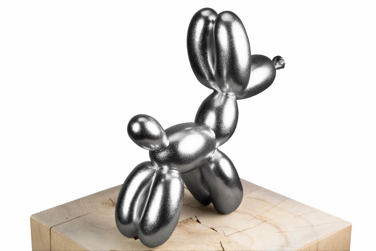 SKULPTUR Silber 28/26 cm - Silberfarben, Stein (0.95/26/10cm) - KUNSTLOFT