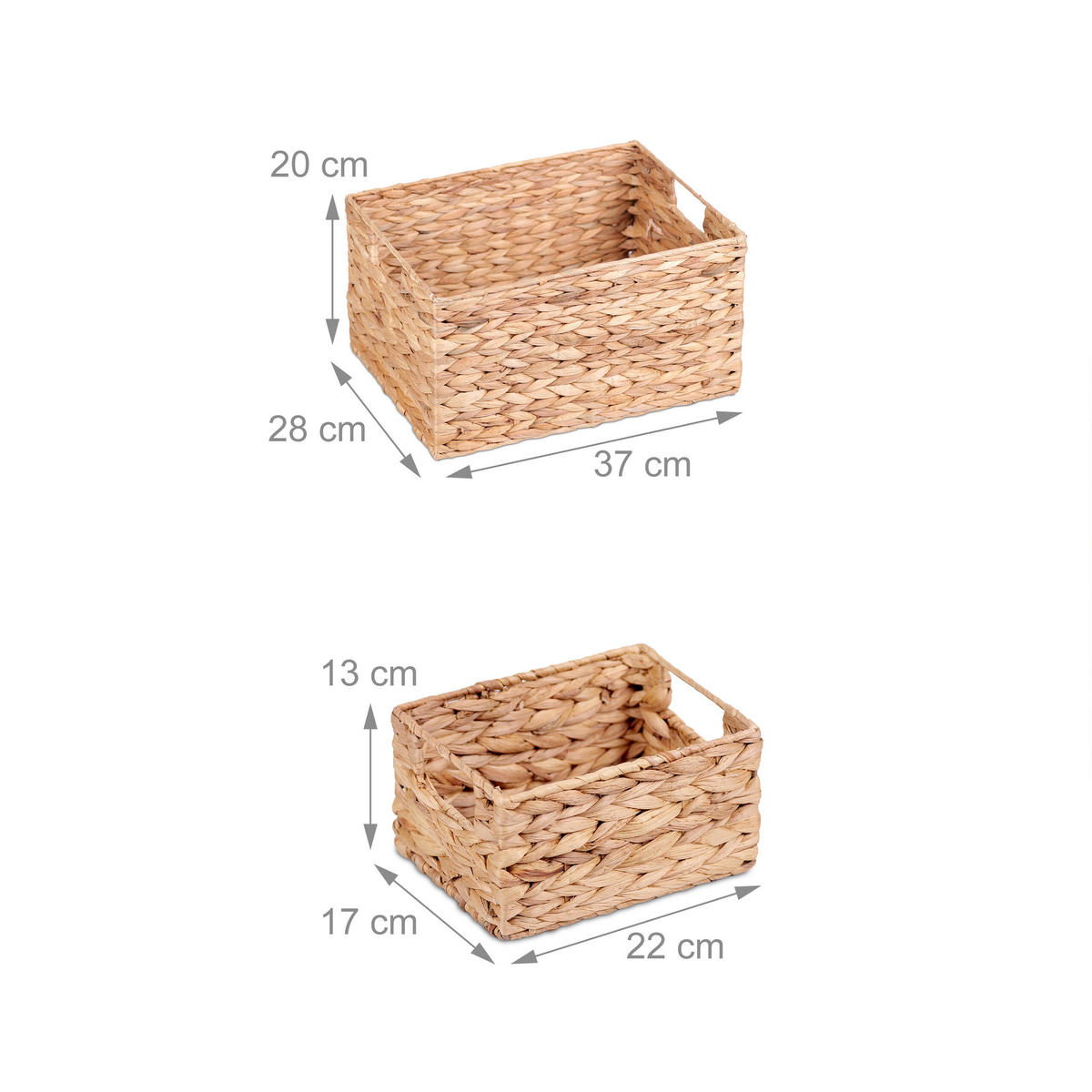 3XÚLOŽNÝ koš - světle hnědá, textil (37/28cm) - Relaxdays