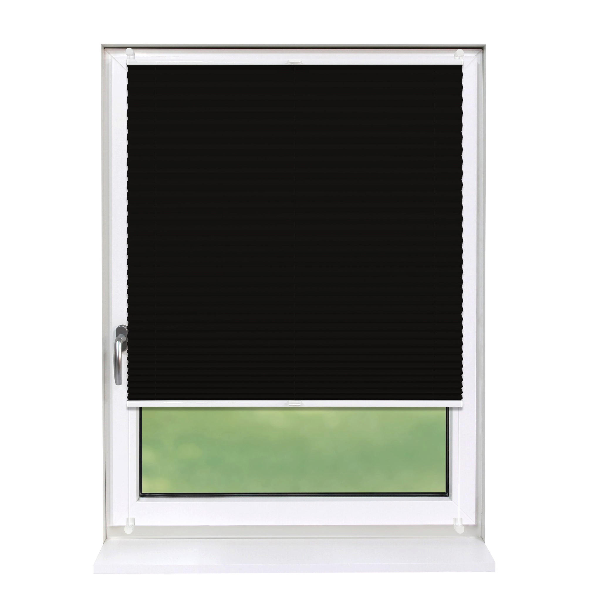 PLISSEE Basic ohne Bohren - Schwarz, Textil (45/150cm) - Deco-Raum