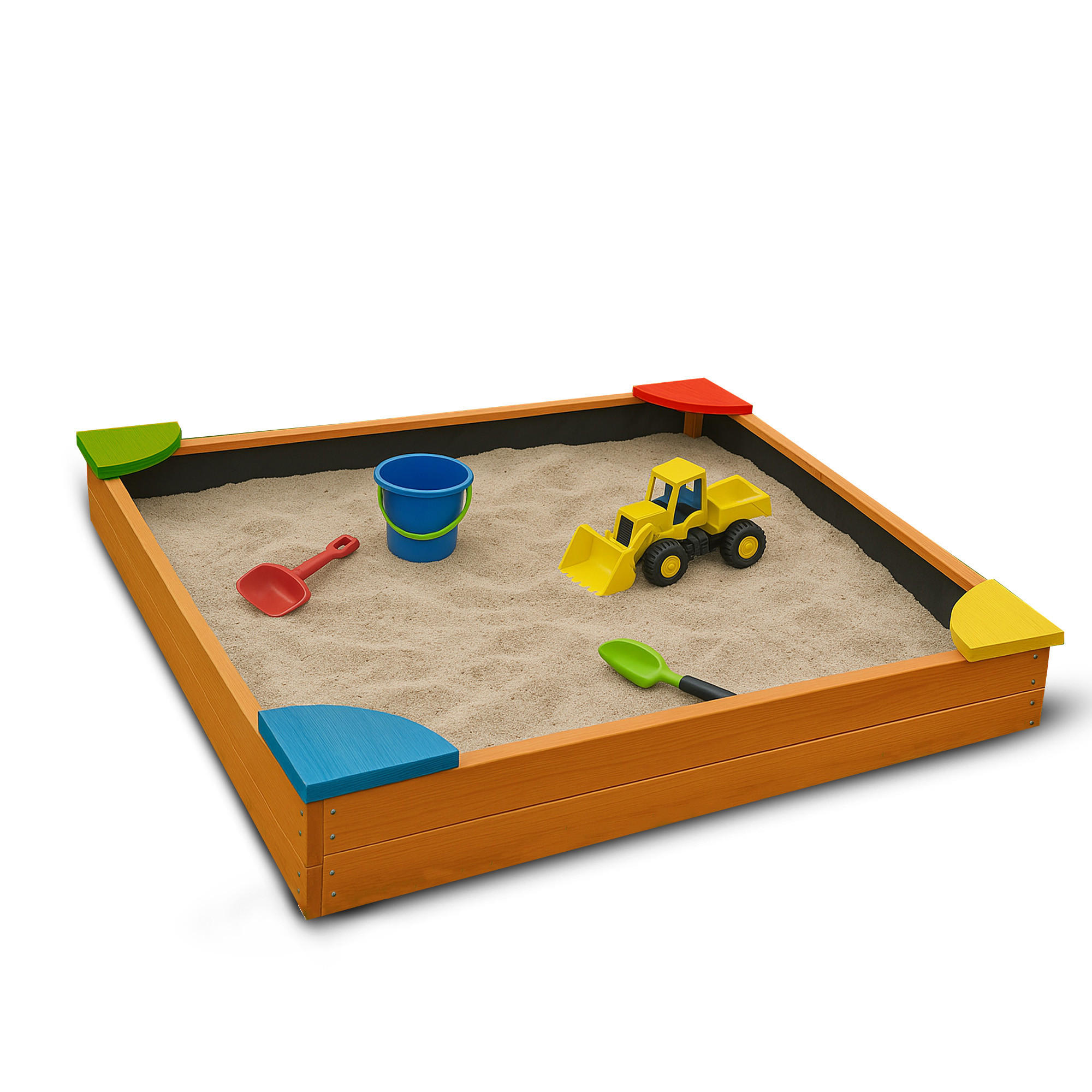 SANDKASTEN aus Holz mit Abdeckung 90 cm - Braun, Naturmaterialien (90/90cm) - Bestlivings