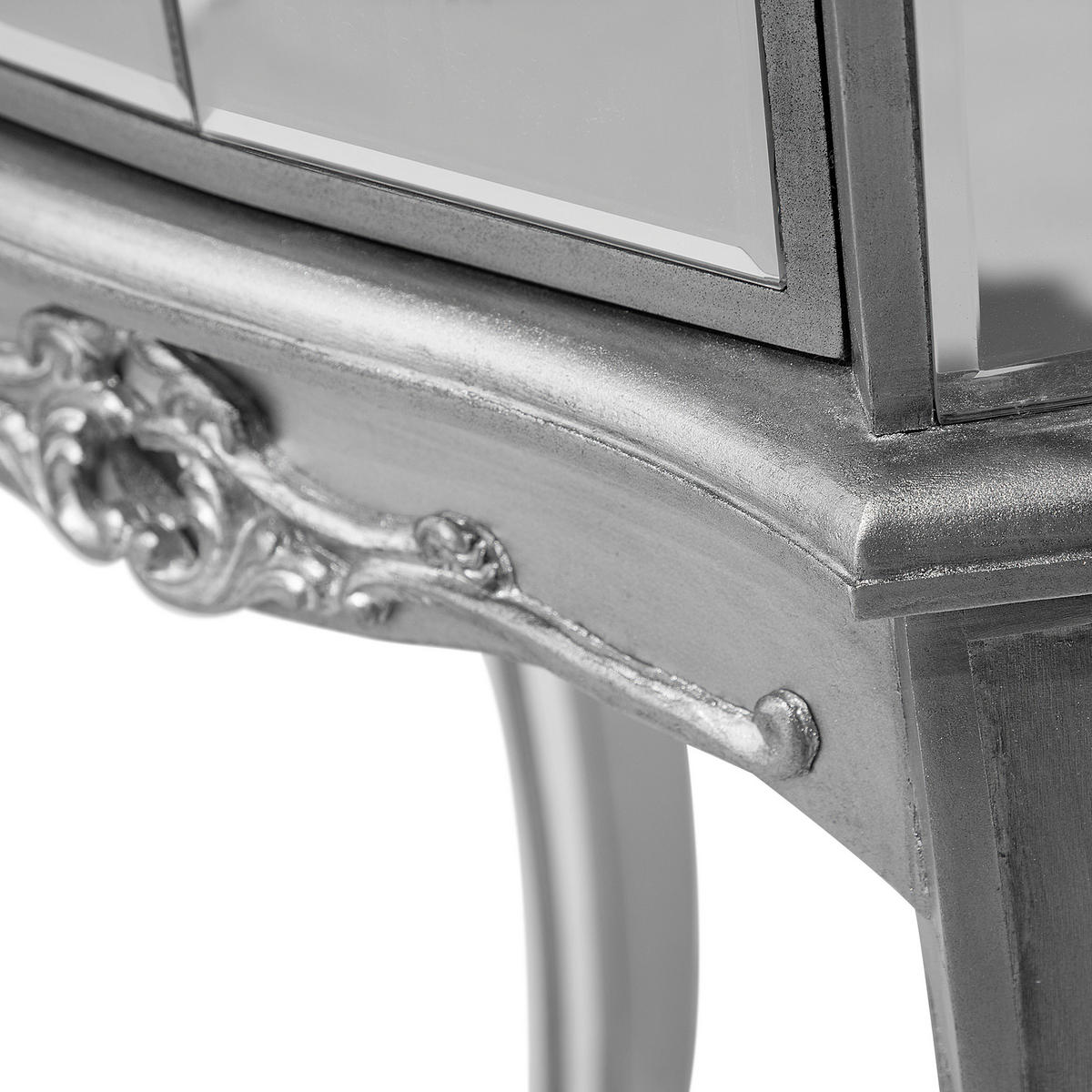 KONSOLENTISCH Spiegeleffekt Somma - Silberfarben, Glas (34/48/75cm) - Beliani