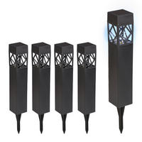 SOLARLAMPEN-SET - Schwarz, Kunststoff (6/6/41cm) - Relaxdays