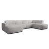 WOHNLANDSCHAFT Didim Hellgrau 378/220/78 cm – großes Sofa stilvoll & bequem R - Hellgrau/Schwarz, Kunststoff/Textil (378/78/220cm) - AX Living