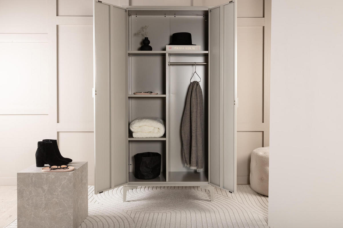 KLEIDERSCHRANK, Piring, Beige, Stahl, 85 x 45 x 183 cm - Beige, Metall (85/183/45cm) - ebuy24