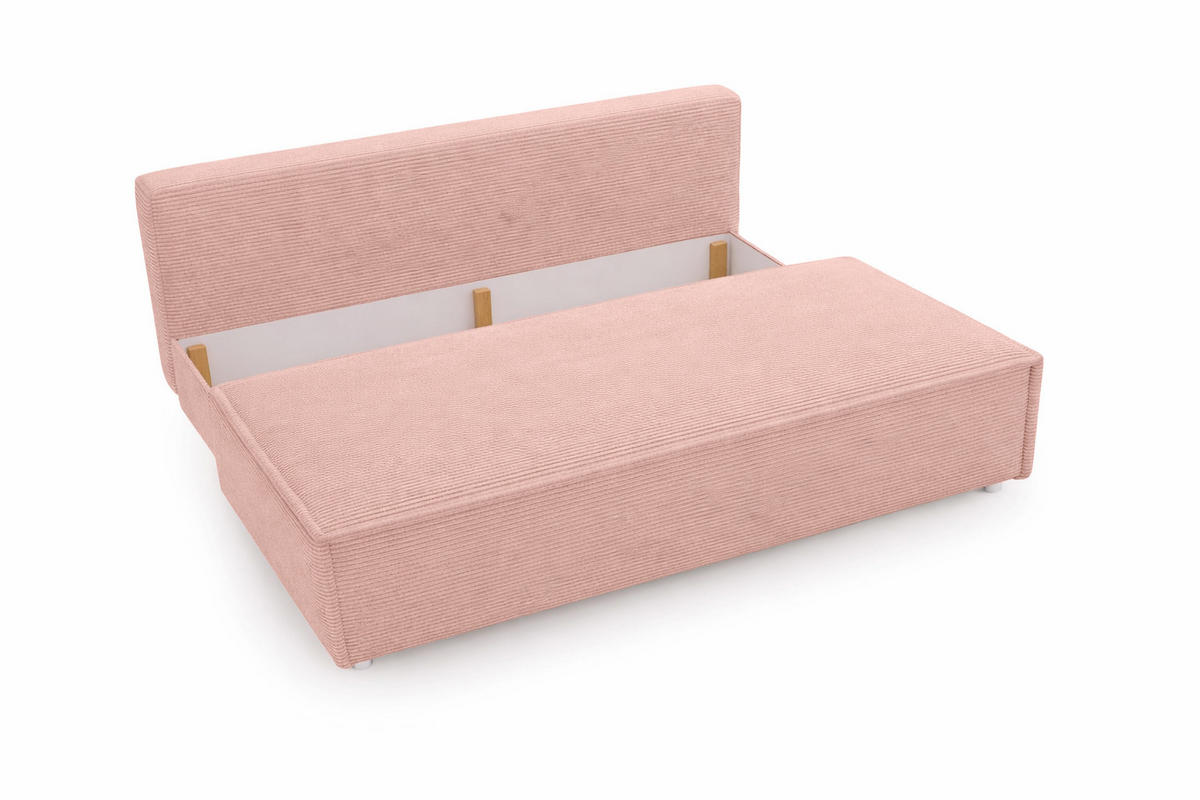 SCHLAFSOFA Mit Bettkasten DUO, Stoff Poso, Rosa - Pink, Holz (198/89/90cm) - Kaiser Möbel