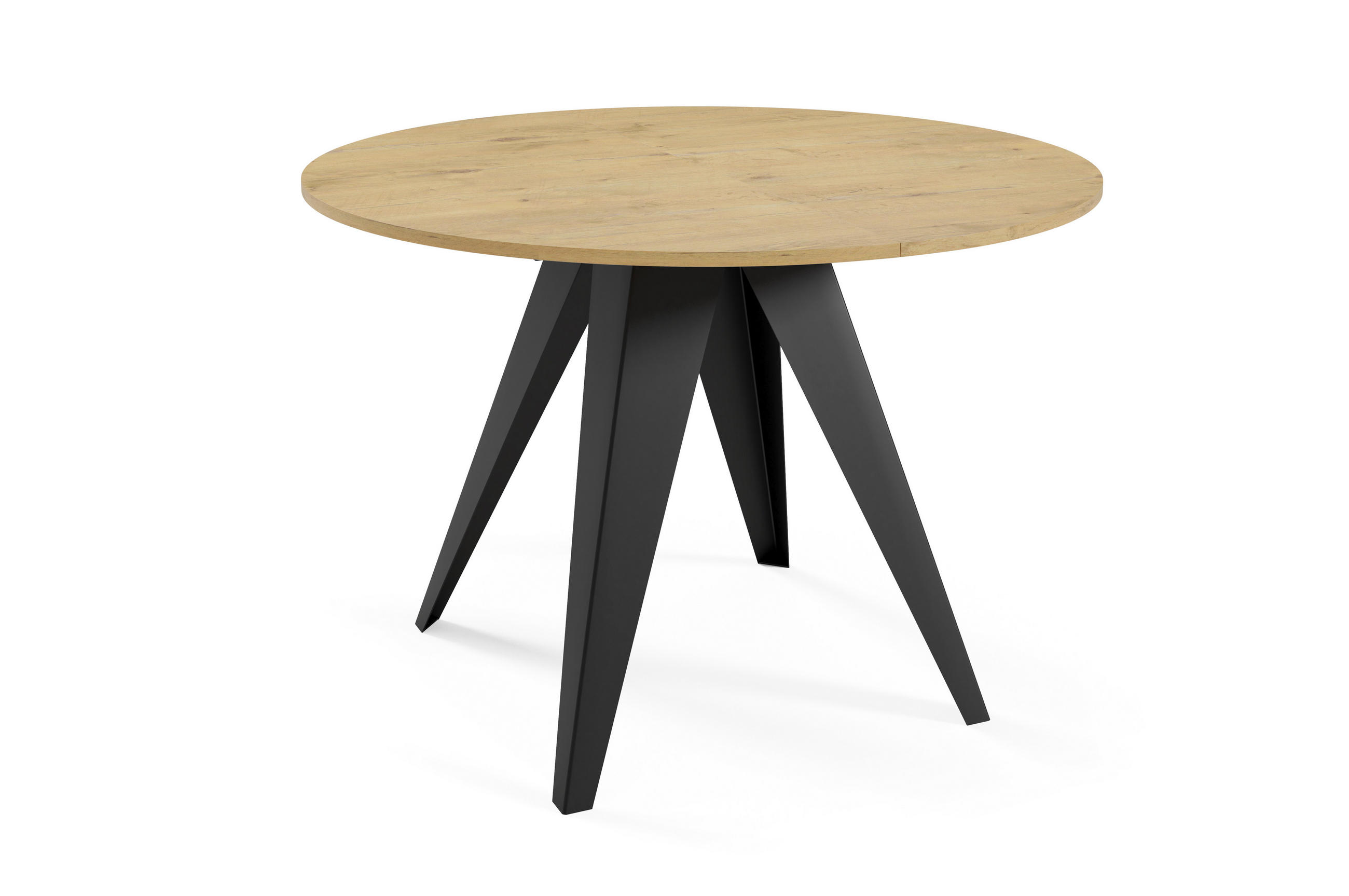 ESSTISCH Gerda - Eichefarben/Schwarz, Holzwerkstoff/Metall (90/90/76cm) - Meblini