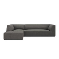 ECKSOFA links Ruby aus Cord dunkelgrau 4 Sitzplätze - Dunkelgrau, Textil (180/273cm) - Micadoni