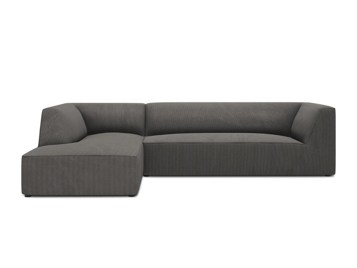 ECKSOFA links Ruby aus Cord dunkelgrau 4 Sitzplätze - Dunkelgrau, Textil (180/273cm) - Micadoni