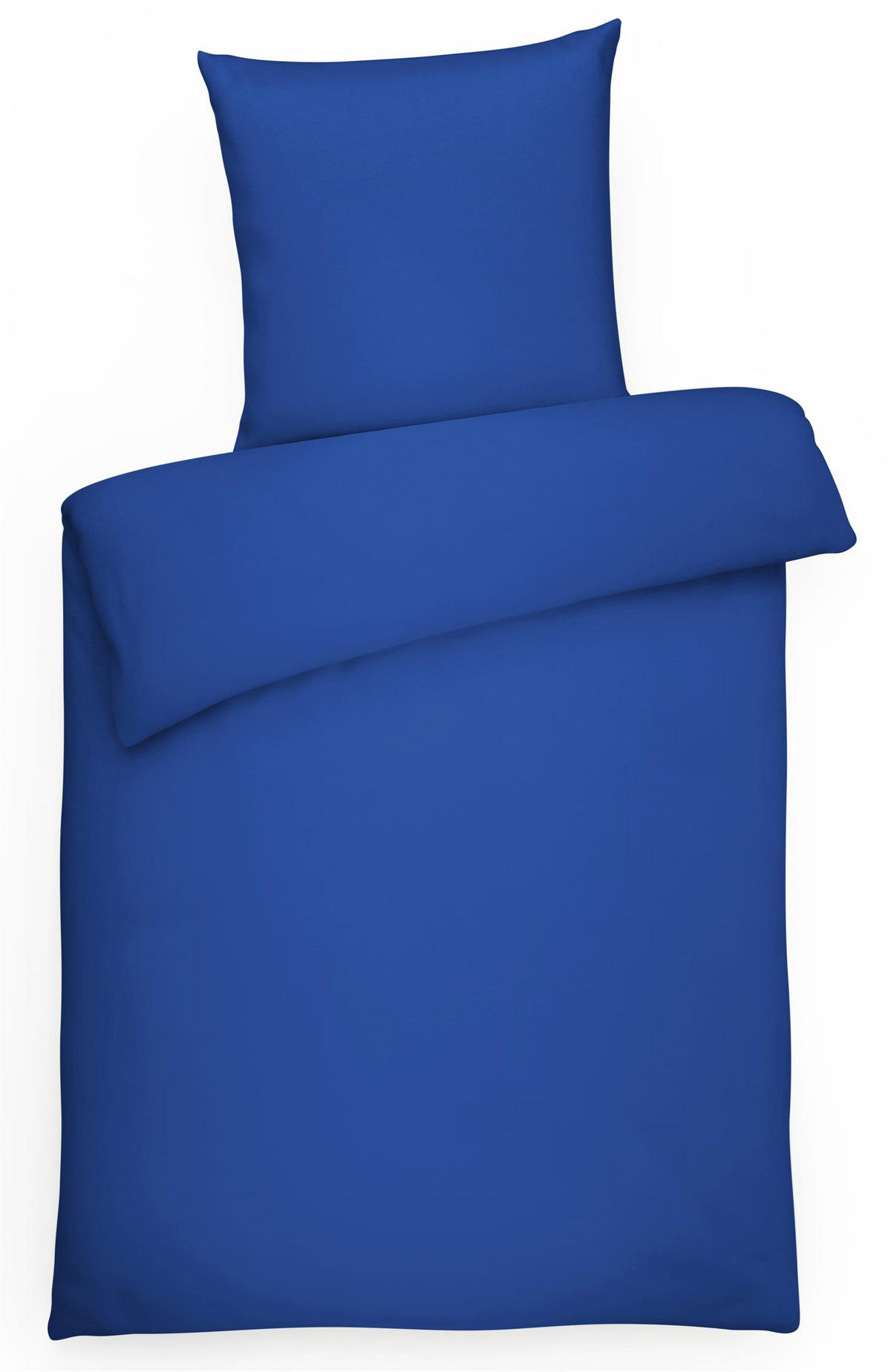 MAKO-SATIN-BETTWÄSCHE 135x200 Bettbezug einfarbig 100% Baumwolle - Uni Royal Blau - Blau, Textil (135/200cm) - Carpe Sonno