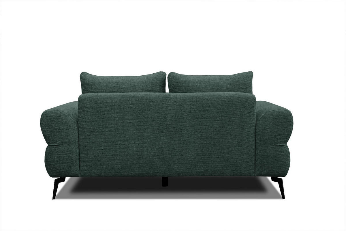 SOFA SALVINI 2-Sitzer, smaragdgrün - Smaragdgrün/Schwarz, Holzwerkstoff/Textil (176/88/99cm) - Courtois Laville
