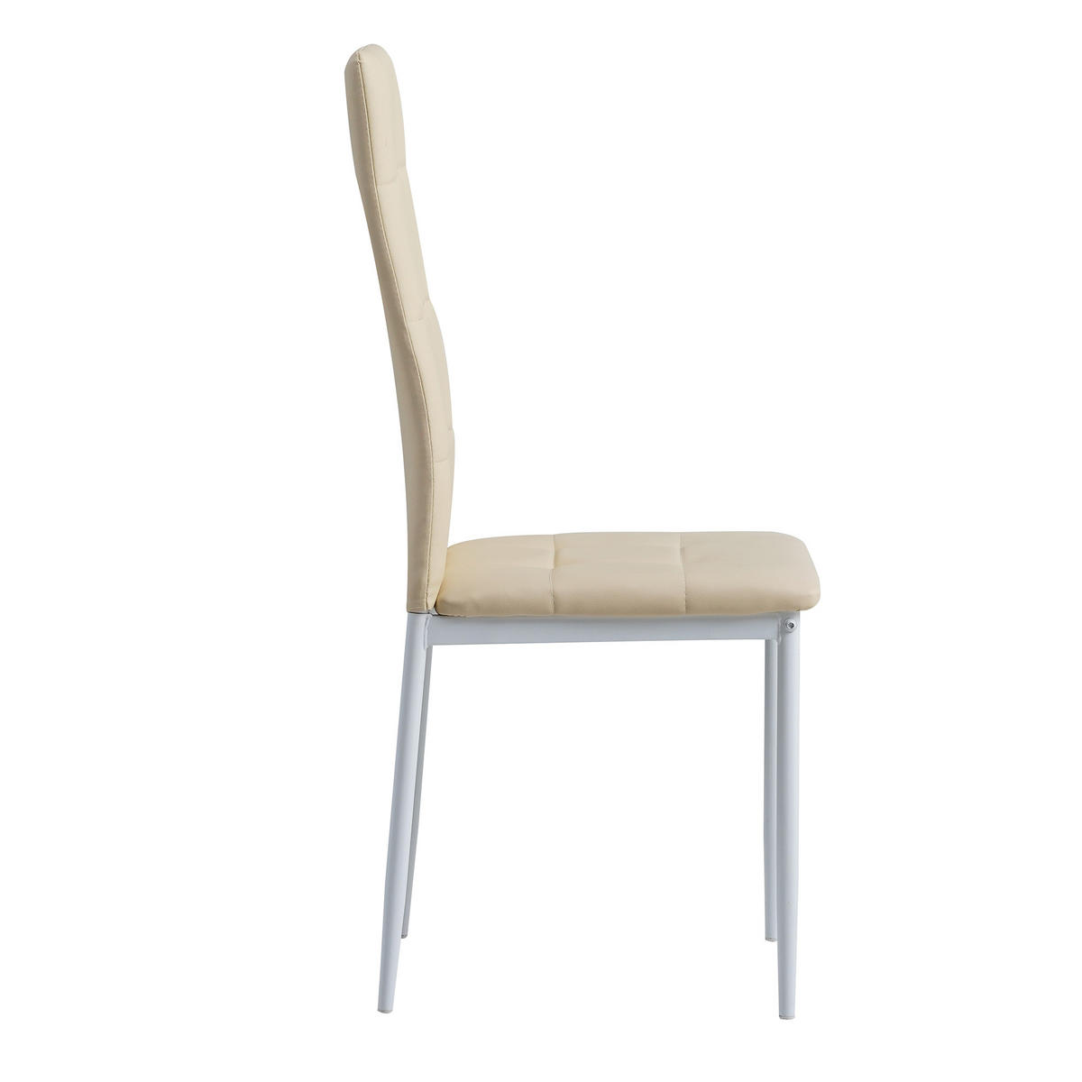 STUHL RIMINI Lederimitat Metallbeine 4er Set Beige - Beige, Kunststoff/Metall (41/97/38cm) - Albatros
