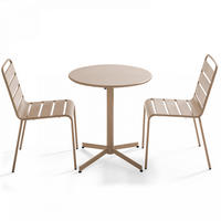 GARTENSET 3-tlg, Taupe - Taupe, Metall - Oviala