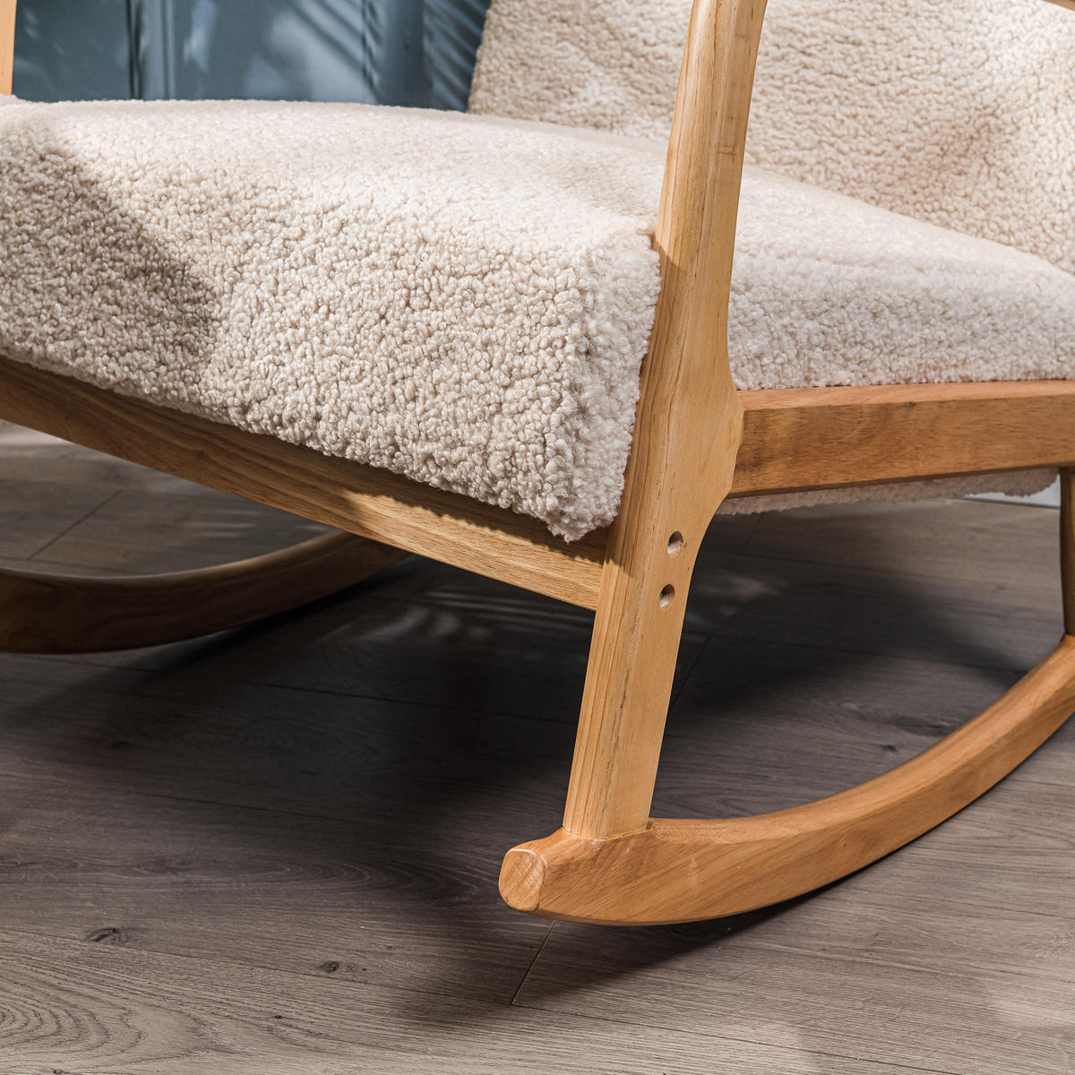SCHAUKELSTUHL Holz Weiß - Weiß, Holz (64/80/88cm) - Nordlys