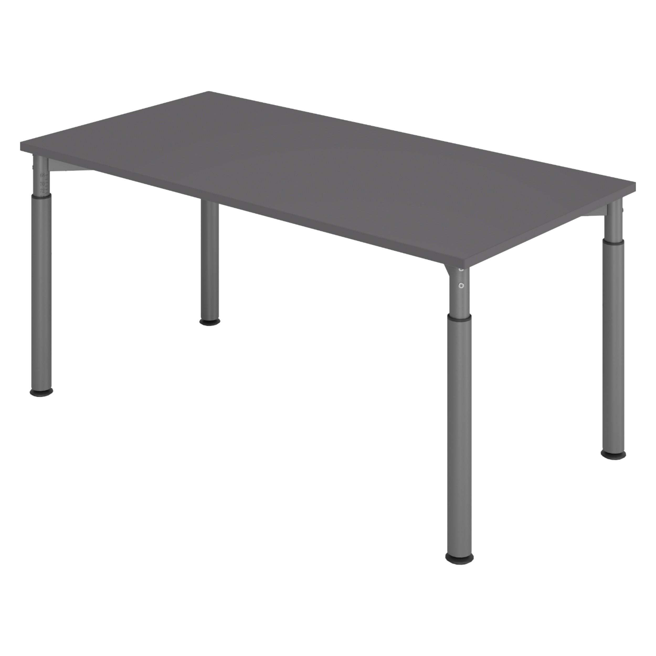 SCHREIBTISCH Serie-Y 80/160/74 cm in Graphitfarben/Graphitfarben - Graphitfarben, Holzwerkstoff (80/160/74cm) - bümö