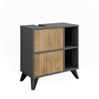 WASCHBECKENUNTERSCHRANK Leano Anthrazit/Bergeiche 60 x 62 cm mit 2 Schubladen - Anthrazit, Holzwerkstoff (60/62/30cm) - Vicco