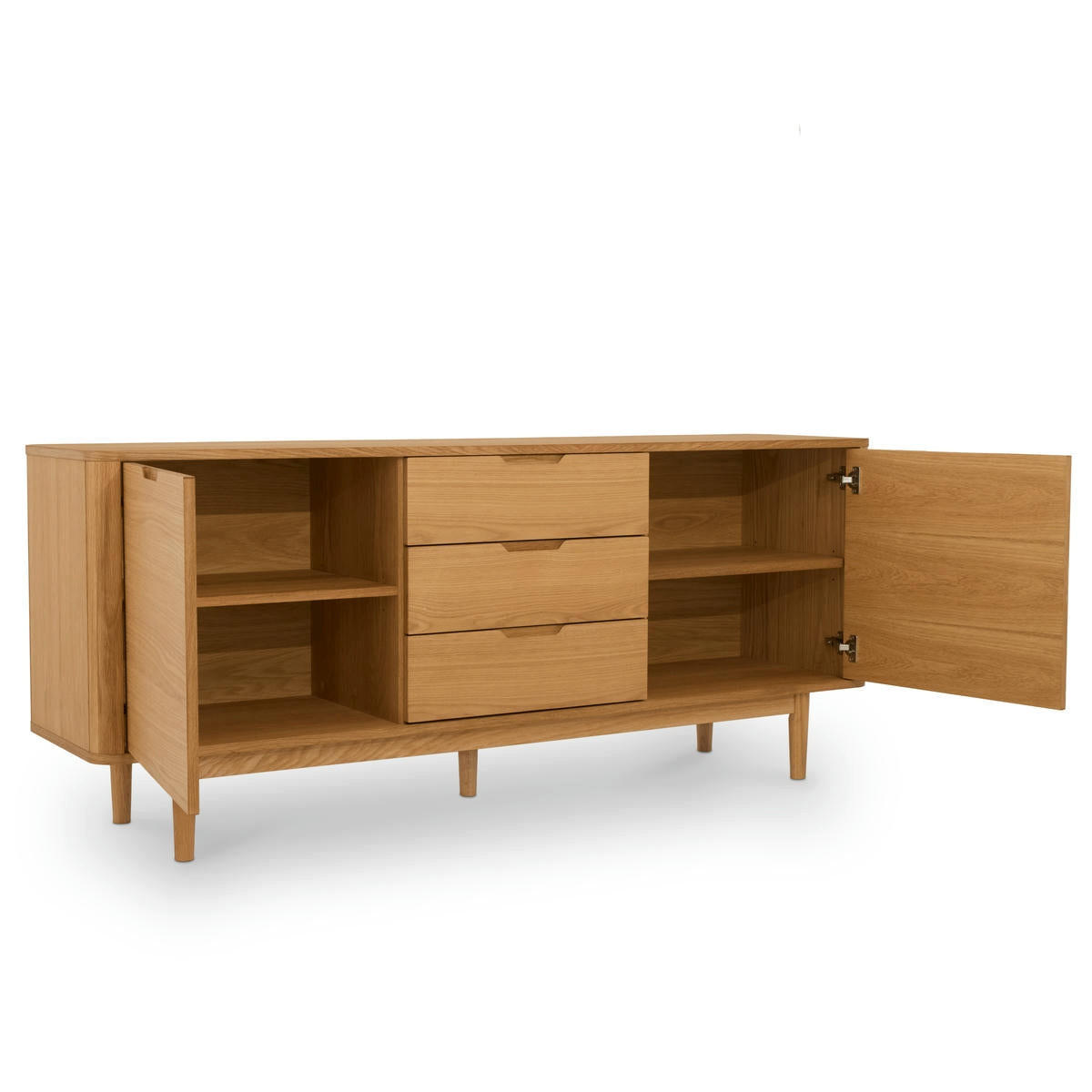 SIDEBOARD Eiche massiv - Eichefarben/Braun, Holz/Holzwerkstoff (180/75/45cm) - Furnhouse