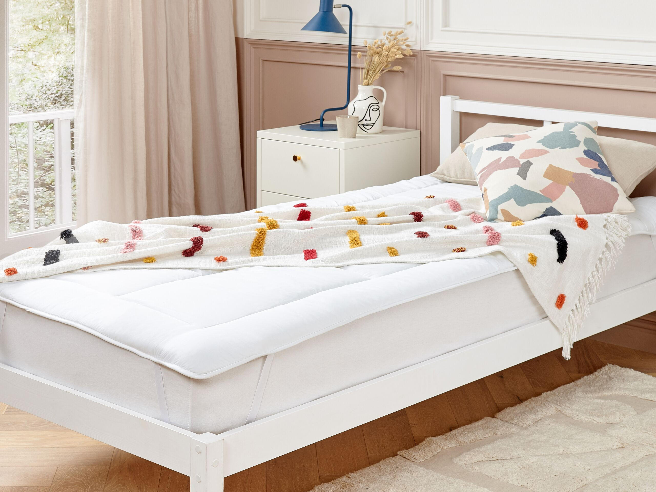 MATRATZENTOPPER 90/200 cm Aizkorri - Weiß, Textil (90/200cm) - Beliani