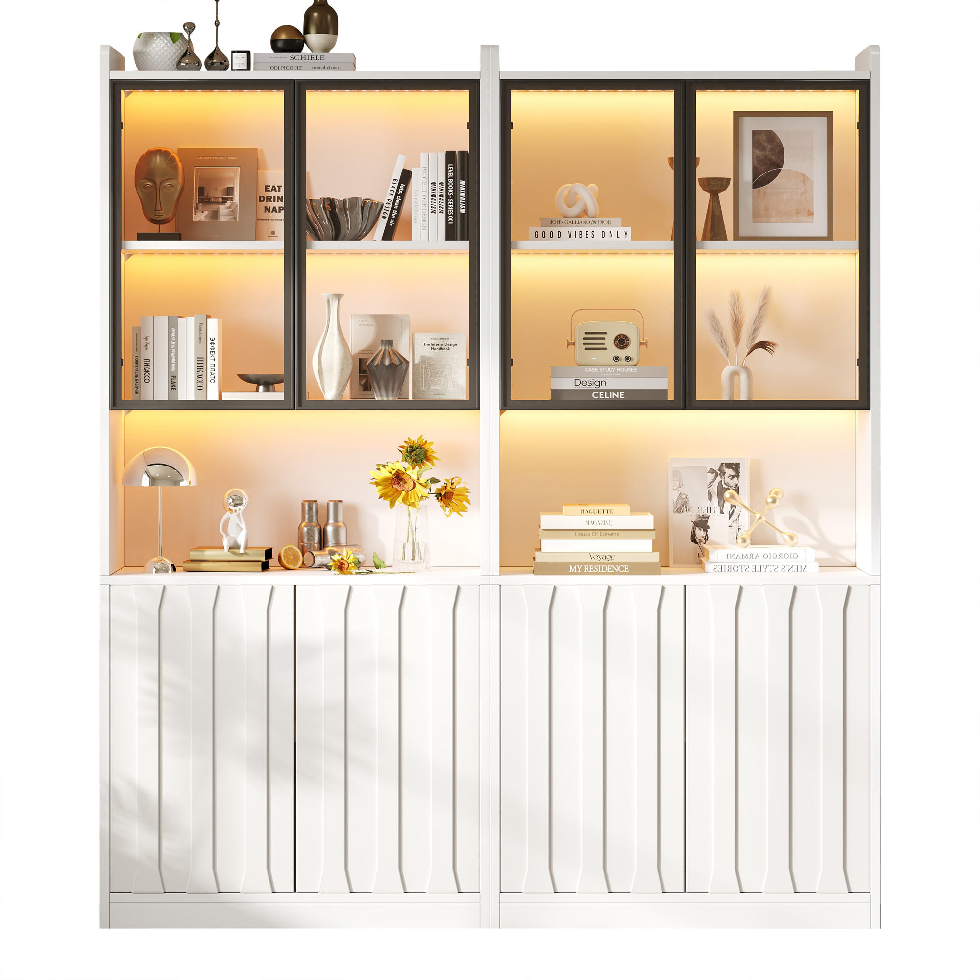 Flieks Vitrine Weiß 160x200x35 cm