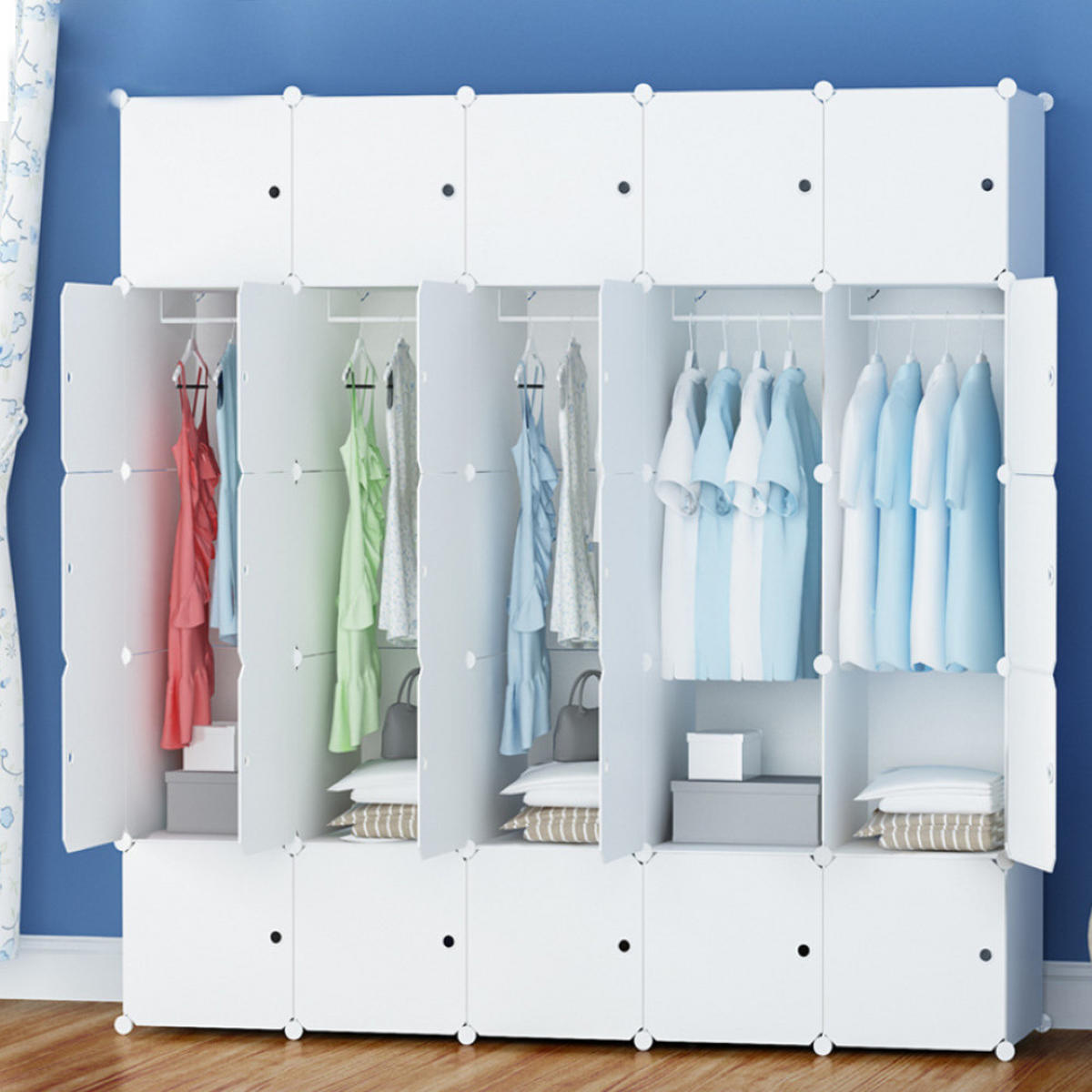 KLEIDERSCHRANK, weiß 183/183/47 cm - Weiß, Kunststoff (183/183/47cm) - Rexo