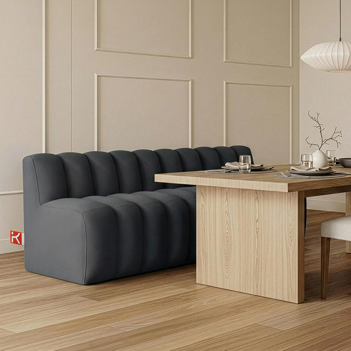 ESSZIMMERBANK CORDA, Dunkelgrau - Dunkelgrau, Holz/Holzwerkstoff (203/78/71cm) - KONSIMO®