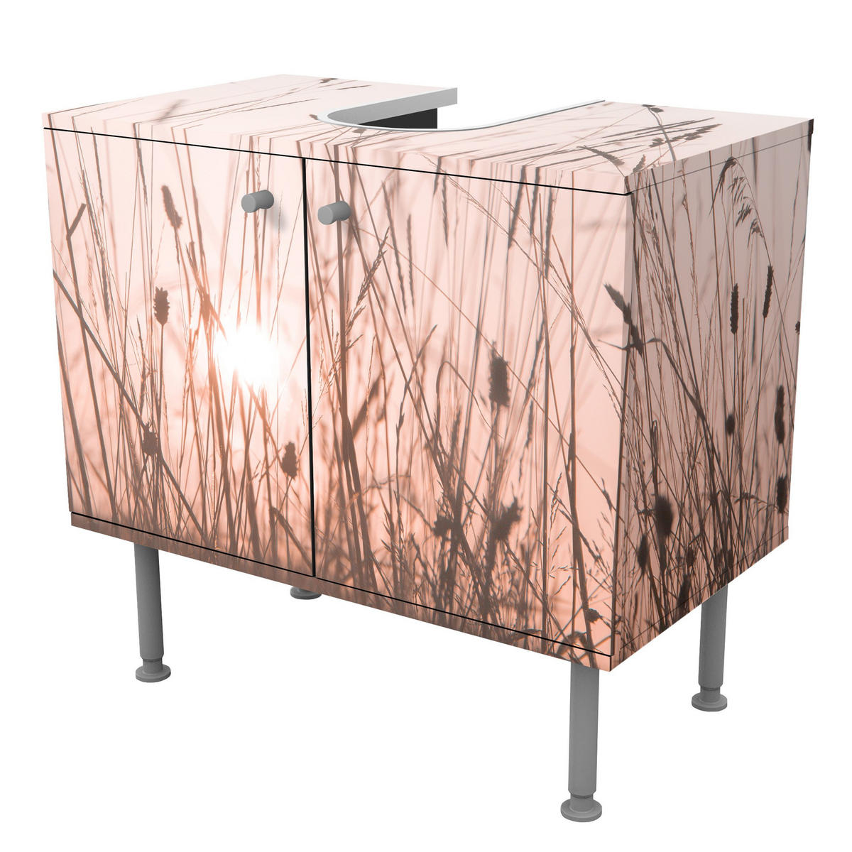 WASCHBECKENUNTERSCHRANK Ein traumhafter Sommerabend 60/55/35 cm - Beige, Holzwerkstoff (60/55cm) - Bilderwelten