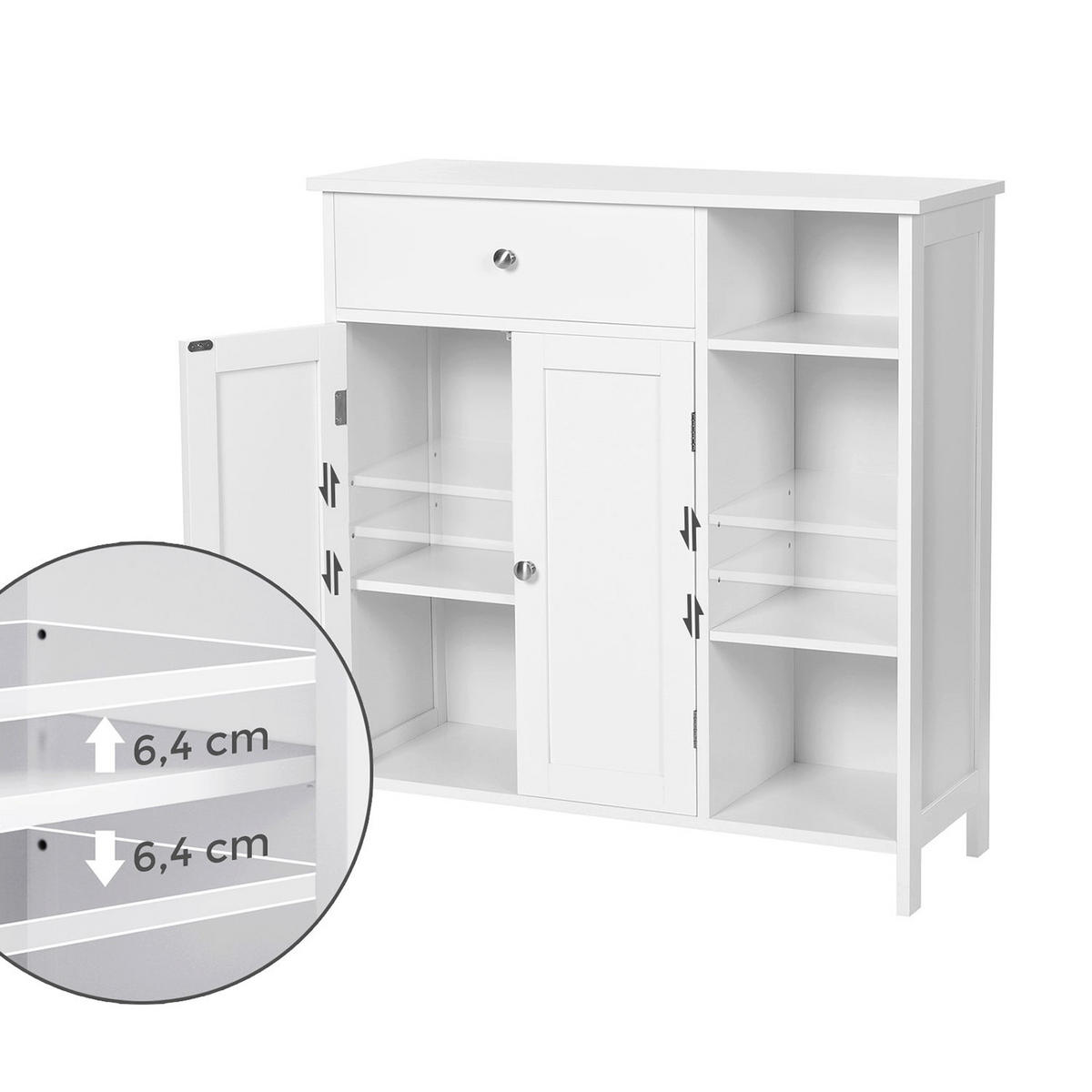 BADEZIMMERSCHRANK AUFBEWAHRUNGSSCHRANK - Weiß, Holzwerkstoff (30/80/75cm) - Hansiro