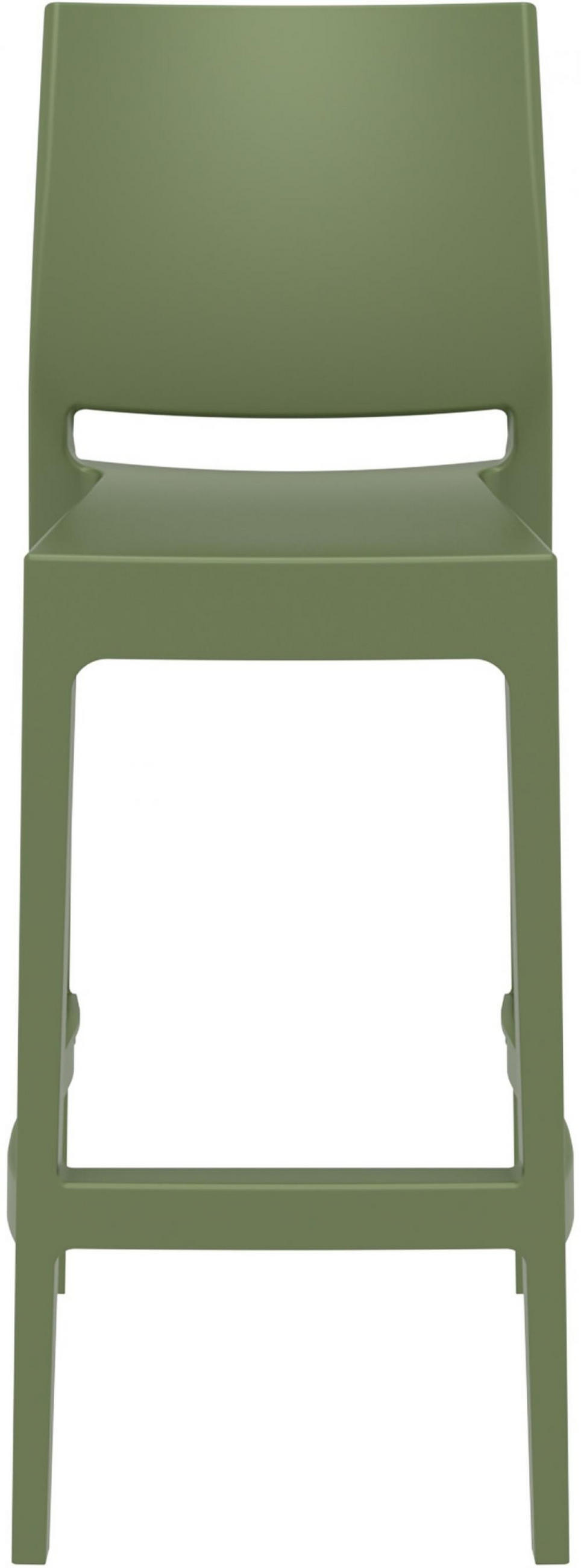 BARHOCKER 4er Set Kunststoff Oliv - Olivgrün, Kunststoff (45/105/51cm) - CLP