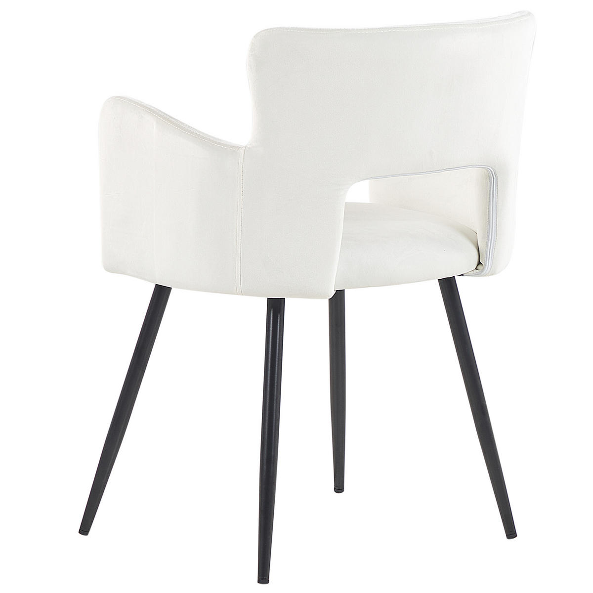 ESSZIMMERSTUHL 2er-Set Samtstoff Weiß Sanilac - Weiß, Textil/Metall (52/75/44cm) - Beliani