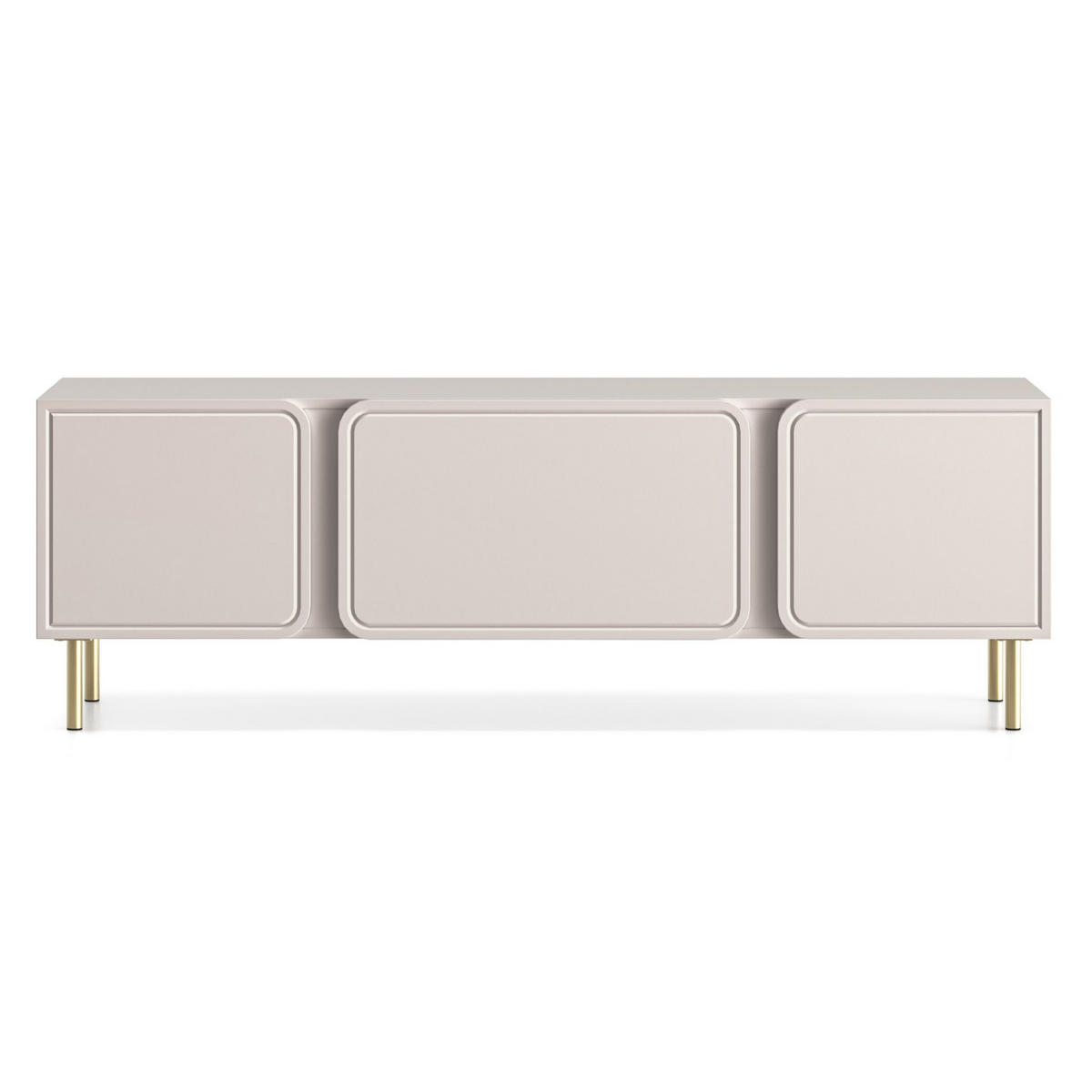 TV-LOWBOARD Loppa Kaschmirbeige 160 cm - Beige/Goldfarben, Holzwerkstoff (160/53/40cm) - Selsey