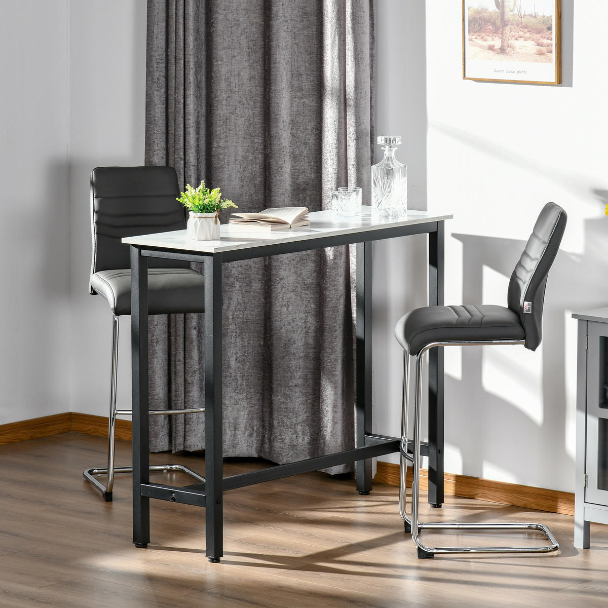 BARTISCH - Weiß, Holzwerkstoff (120/40/100cm) - HOMCOM